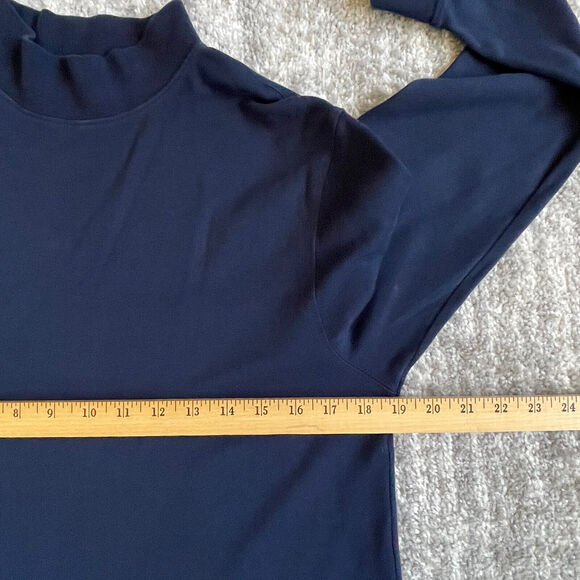 St. John's Bay Tagless Legacy Mockneck Long Sleeve Shirt Men Size S Blue Cotton - Picture 5 of 6